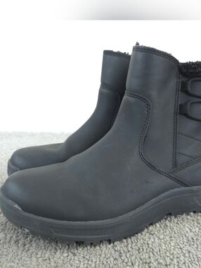 Eddie Bauer Siren Womens 8 Ankle Boots Winter Snow Black Insulated Side Zip
